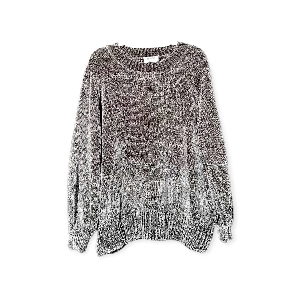XL/1X Gray Chenille Sweater, Zenana
